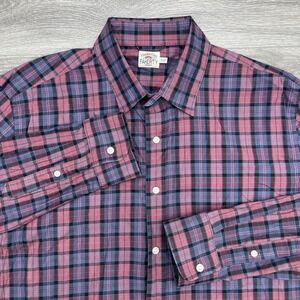 Faherty Shirt Mens XL Red Plaid Long Sleeve Button Down Stretch MWH2204 Preppy